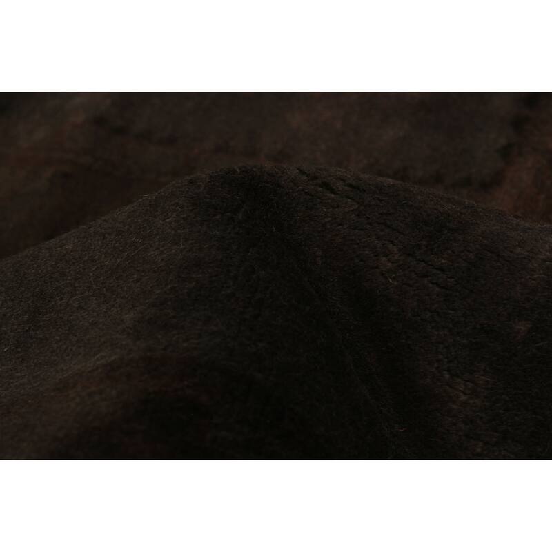 ECARPETGALLERY Hand-knotted Color Transition Dark Grey Wool Rug - 5'9 x 7'10