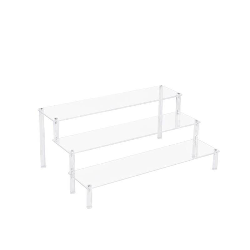 4 Tier Glass Display Cabinet, Double Door Glass Cabinet with Two Locks, Floor Standing Storage Cabinet with 6 Acrylic Shelves
