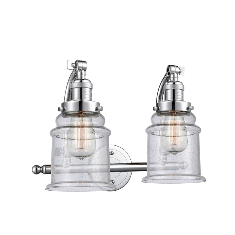 Innovations Lighting Canton 2 Light 18" Wide Bathroom Vanity Light - Polished Chrome / Seedy