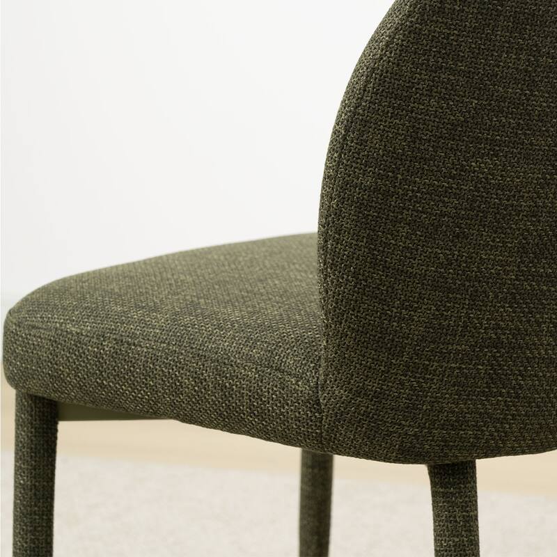 Fully Upholstered Textured Fabric Dining Chairs with Fabric-Wrapped Legs (Set of 4)
