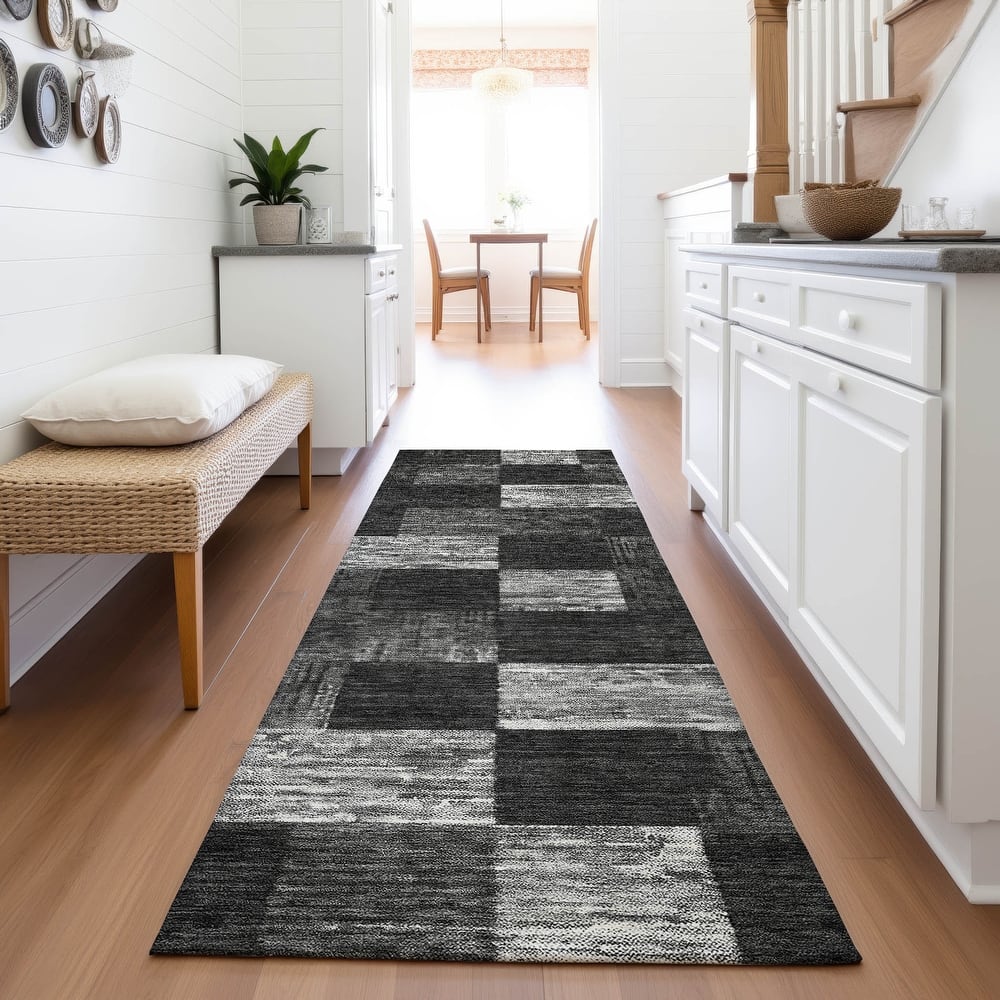 Premium Washable Super Soft Modern Checker Mayfield Rug
