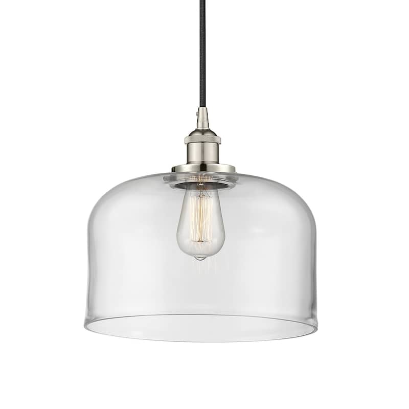 Innovations Lighting 616-1PH-12-12-L Bell Pendant Bell 12" Wide - Polished Nickel / Clear
