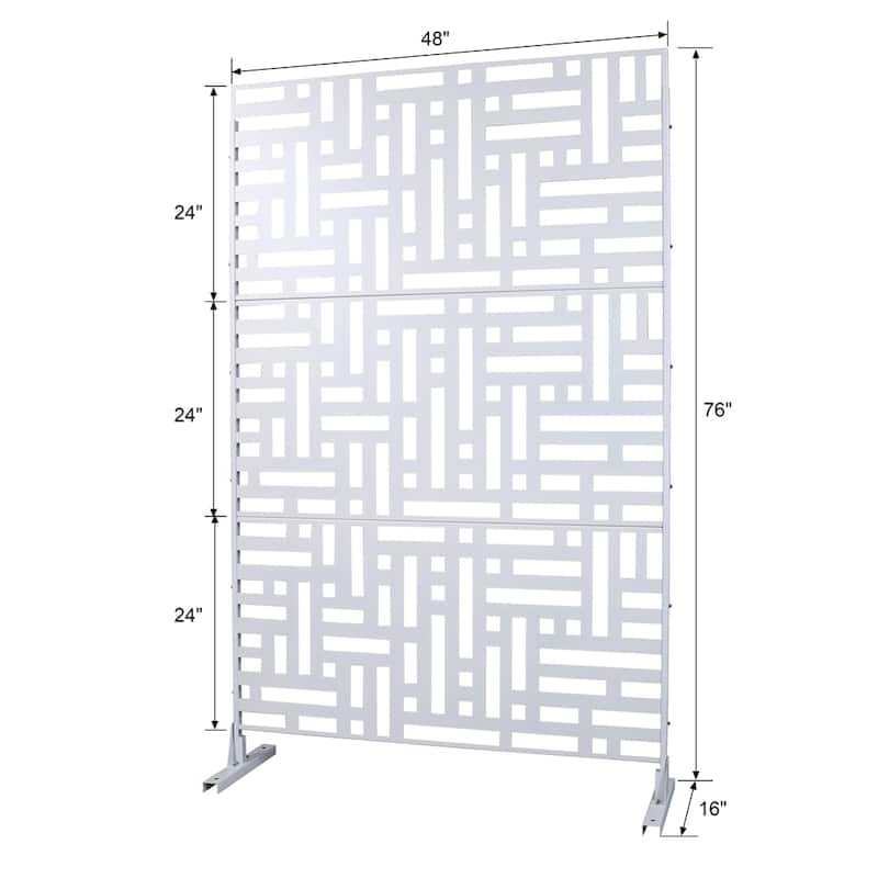 Outdoor & Indoor Freestanding Decorative Privacy Screen Privacy Screen - White