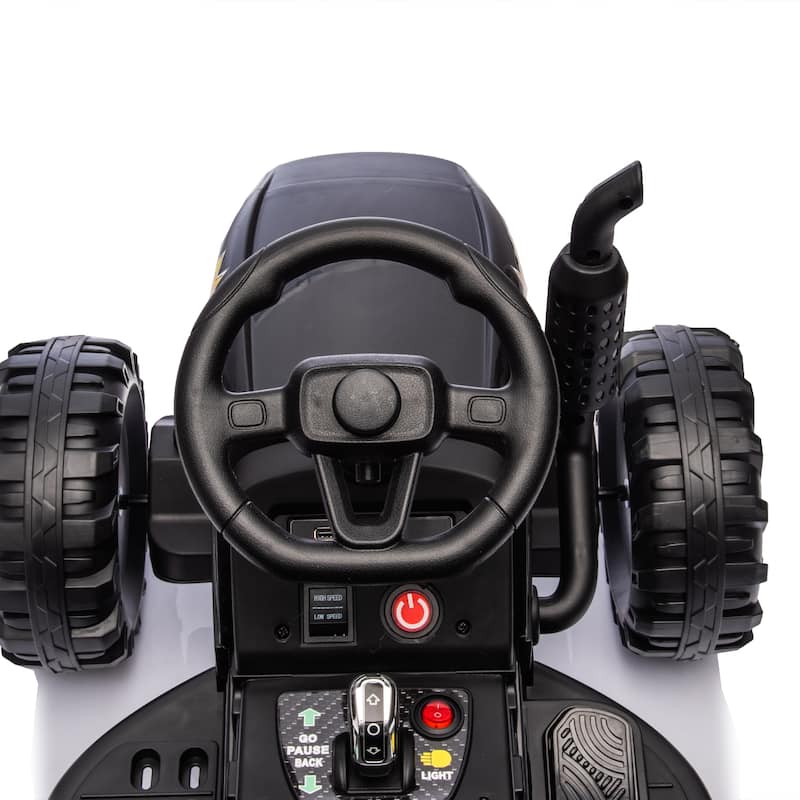 Ride on Tractor,Trailer,24VBattery Powered Electric Toy,200w*2motor 1.86-4.97MPH,Remote Control,3 speed adjustable,LED,safe belt