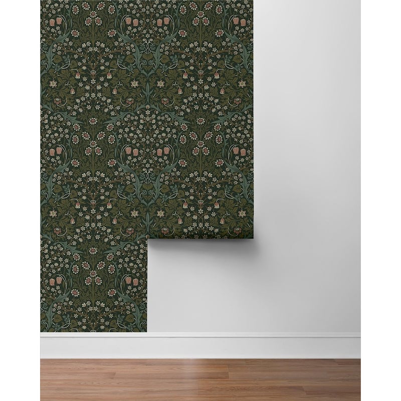 Seabrook Designs Victorian Garden Floral Prepasted Wallpaper