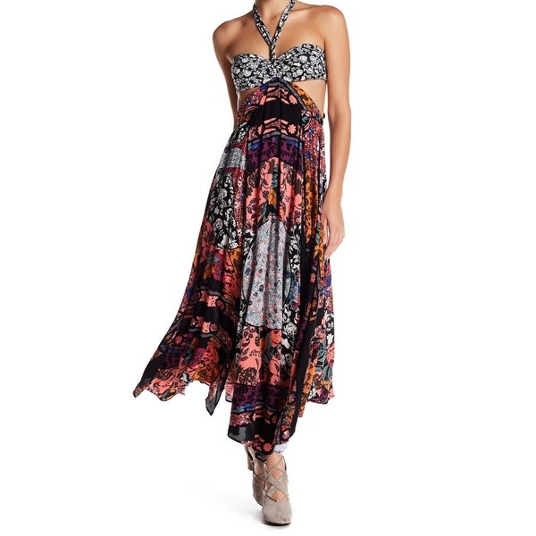floral cut out maxi dress
