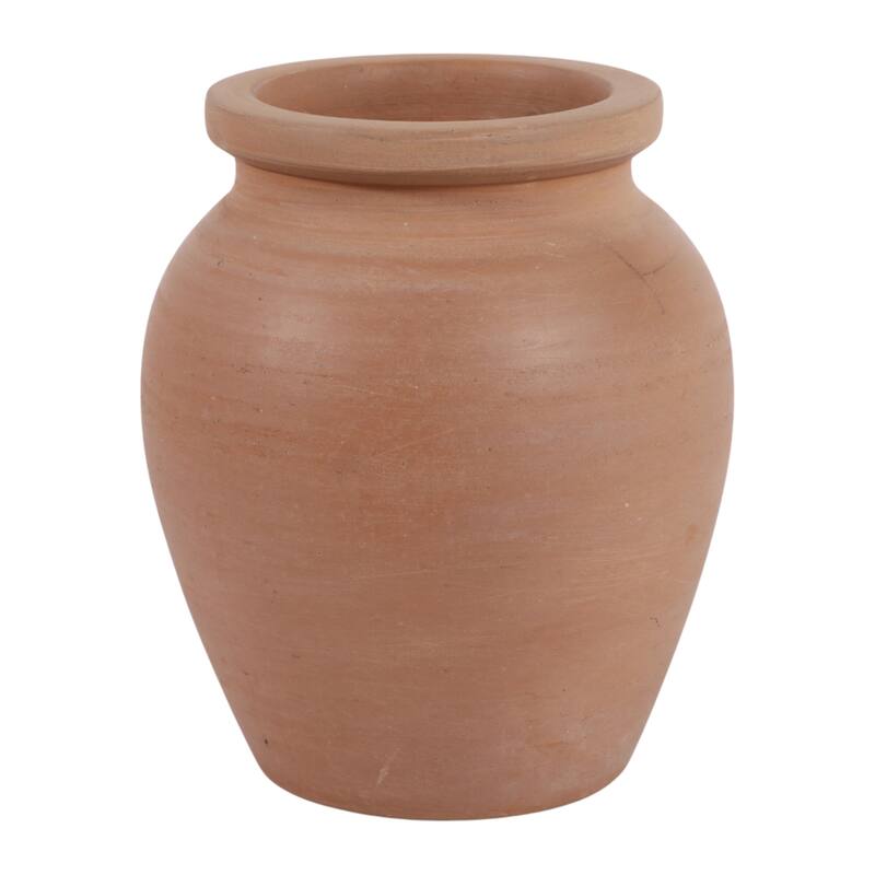 Decorative Round Pottery Vase - Rustic Boho Flower Vase