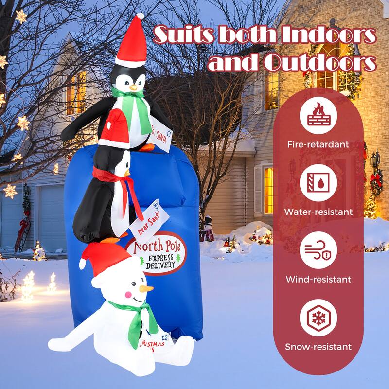 Gymax 6 Ft Christmas Blow up Pre-Lit Letters to Santa Mailbox w/ - See Details