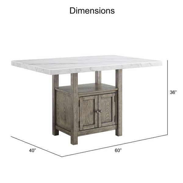 The Gray Barn Garfield Driftwood Marble Top Counter Height Dining Table