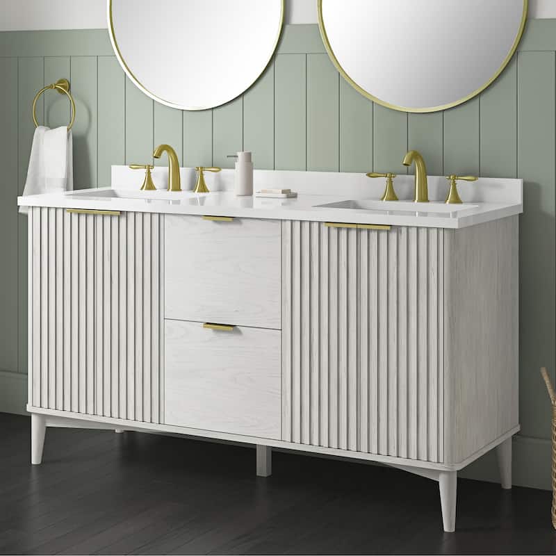 Gabi Bathroom Vanity with White Engineered Stone Top