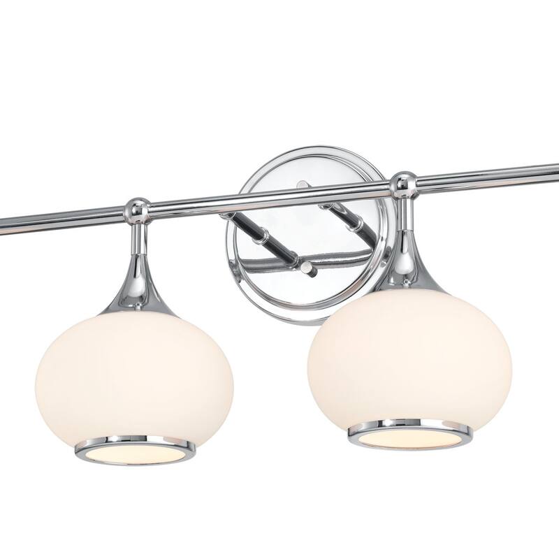 Acroma Aged Brass/Polished Chrome Finish Modern Globe Vanity Light
