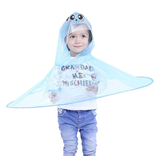 Kids Cute Raincoat Creative Cartoon Rain Hat Umbrella UFO Shape