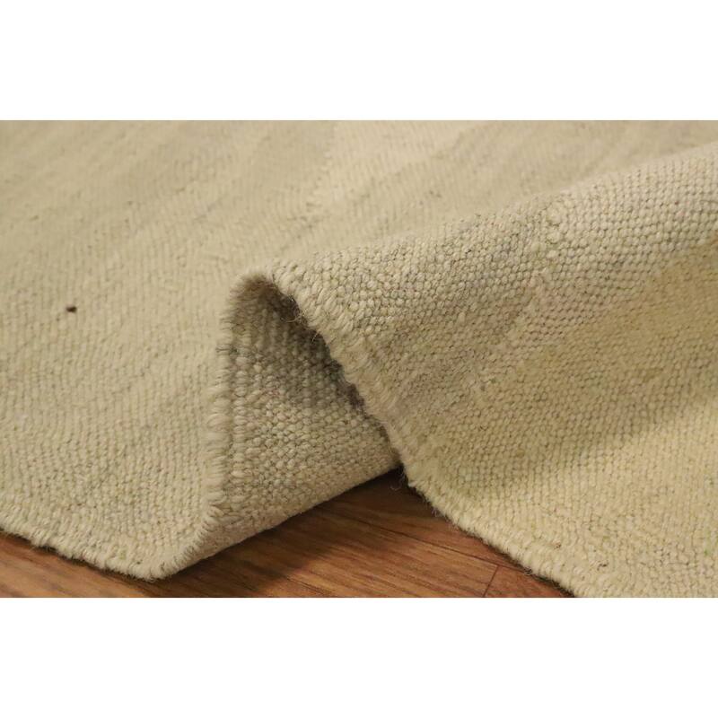Hand Woven Oriental 100% Wool Carpet Southwestern Modern Beige & Ivories Kilim Area Rug - 5' 0'' X 2' 11''