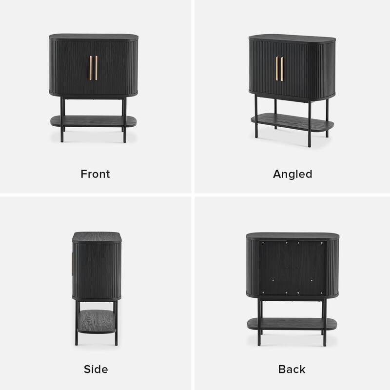 mopio Quin Storage Cabinet, Tambour Fluted Entryway Accent Sofa Tables