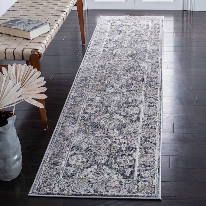 SAFAVIEH History Tami Modern Rug - 2' x 8' Runner - Dark Grey/Ivory