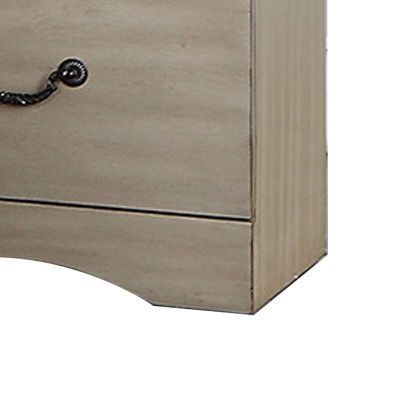 Light Brown 2 Drawer 16 in. W Nightstand with Sturdy Hardware and Ample Storage