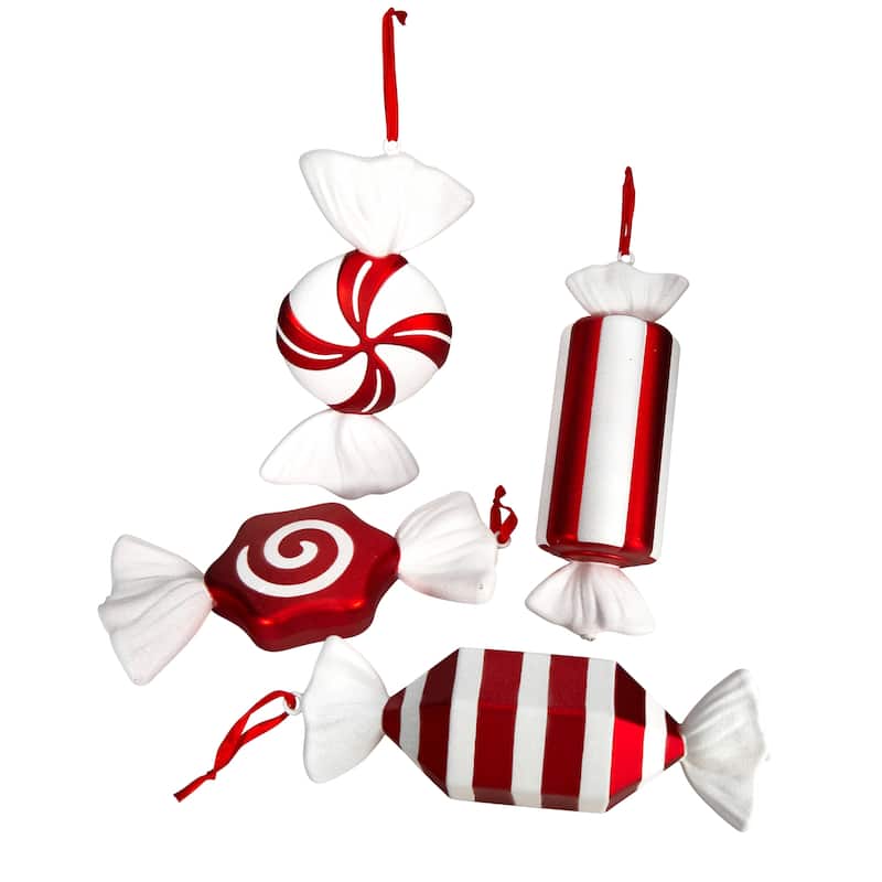 12" Jumbo Assorted Candy Christmas Shatterproof Ornament Set of 4 - 12