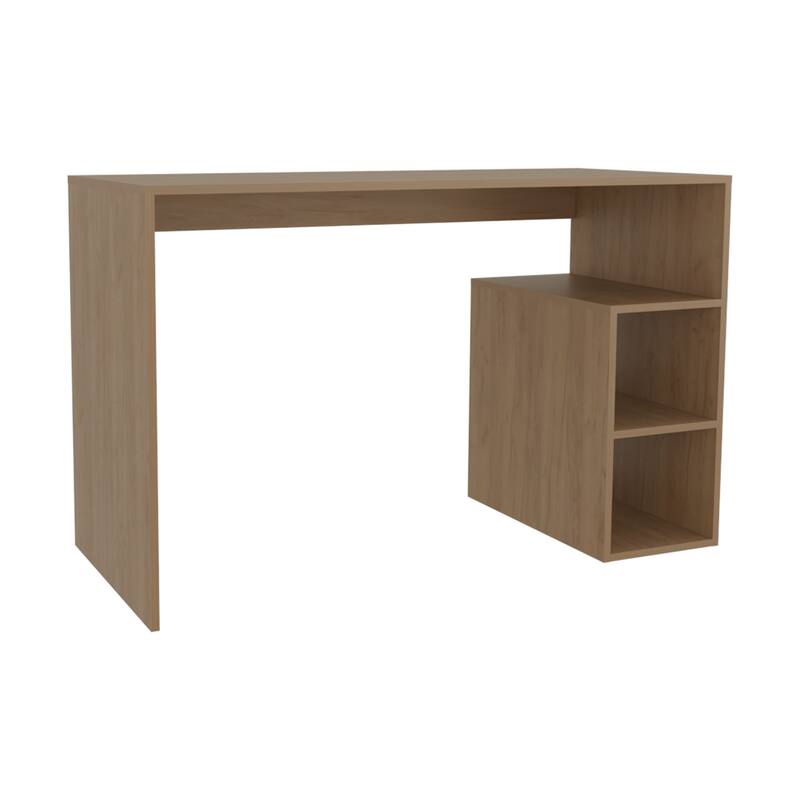Anmytek Natural Oak 47 Inch Writing Desk with Four Shelves Home Office Gamer Desk