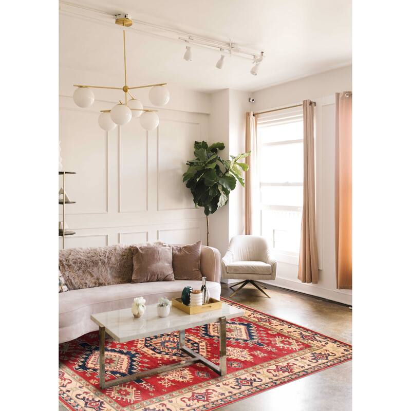 ECARPETGALLERY Hand-knotted Finest Ghazni Dark Red Wool Rug - 6'7 x 9'5