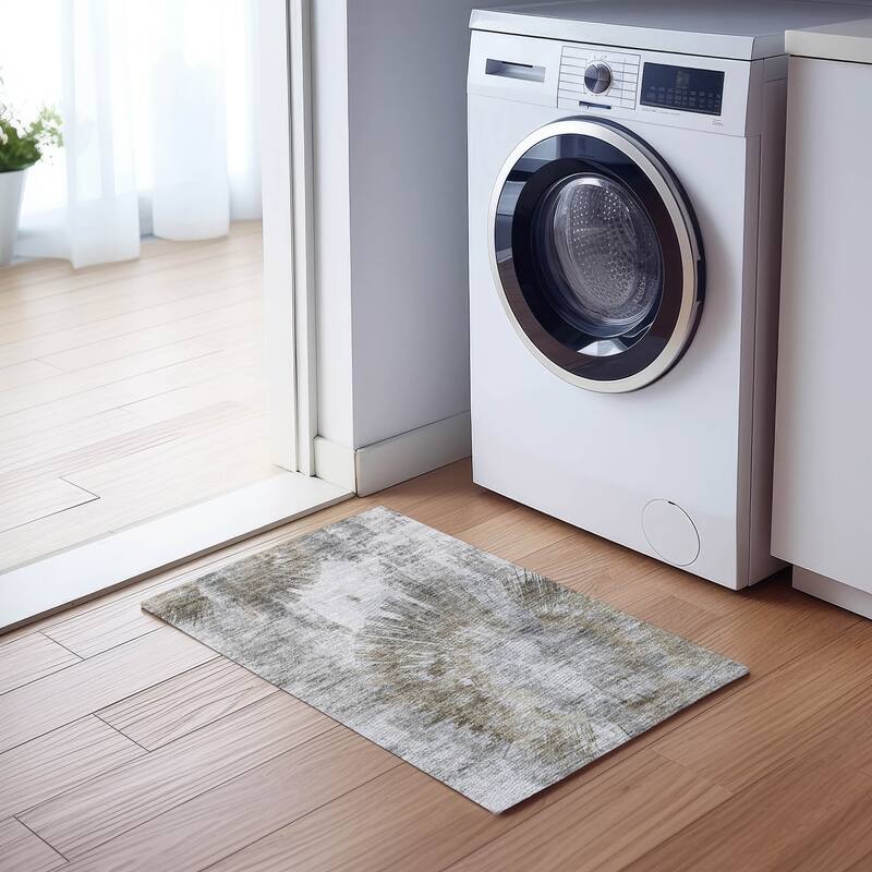 Machine Washable Indoor/ Outdoor Chantille Contemporary Starburst Rug