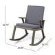preview thumbnail 17 of 20, Champlain Outdoor Acacia Wood Rocking Chair with Water-Resistant Cushions (Set of 2) by Christopher Knight Home