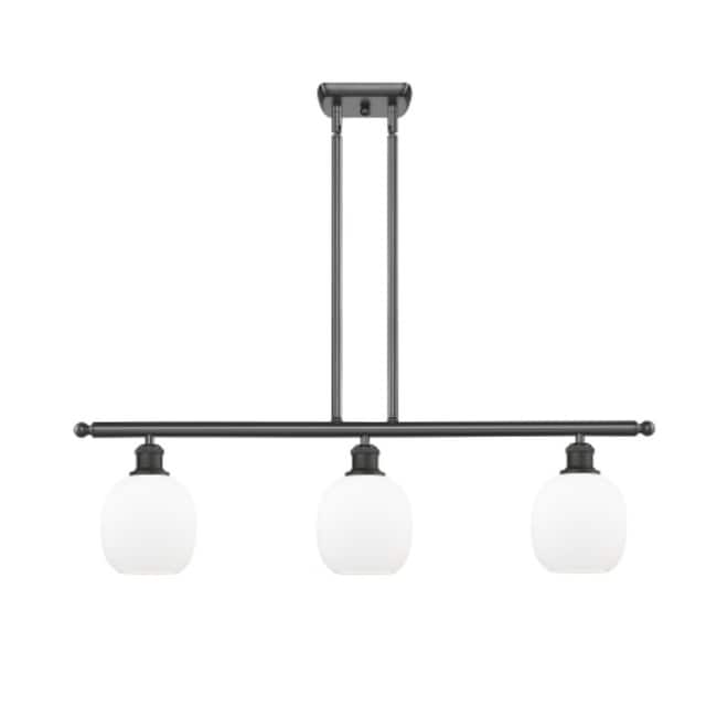 Innovations Lighting Belfast 3 Light 36" Wide Linear Chandelier - Oil Rubbed Bronze / Matte White