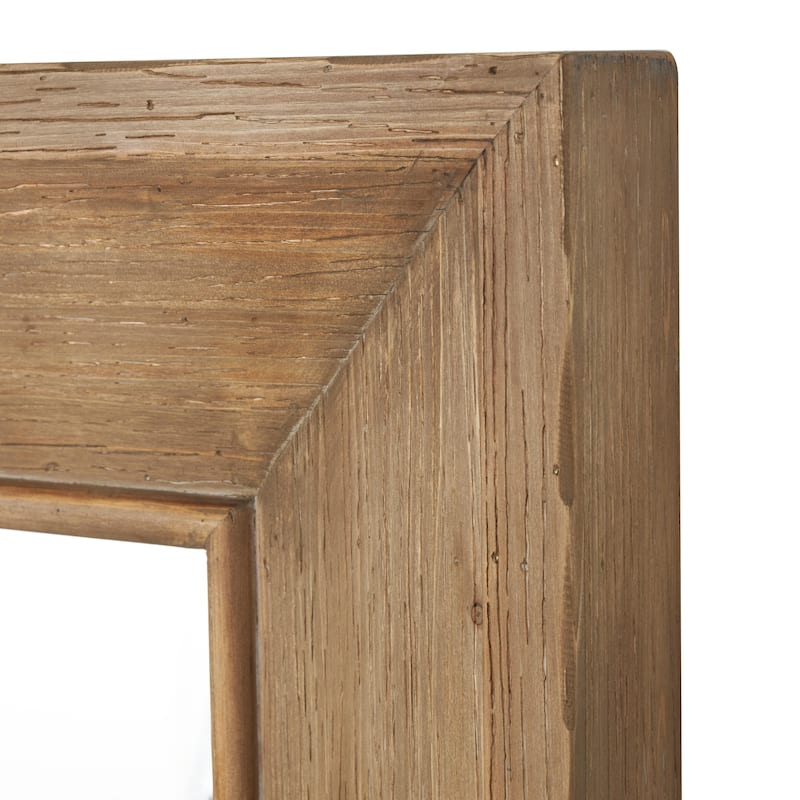 Wood Room Floor Mirror with Natural Wood Grains - Brown - Roche River Decor
