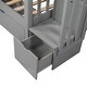 preview thumbnail 11 of 21, Full Over Full Bunk Bed with Shelves and Six Storage Drawers