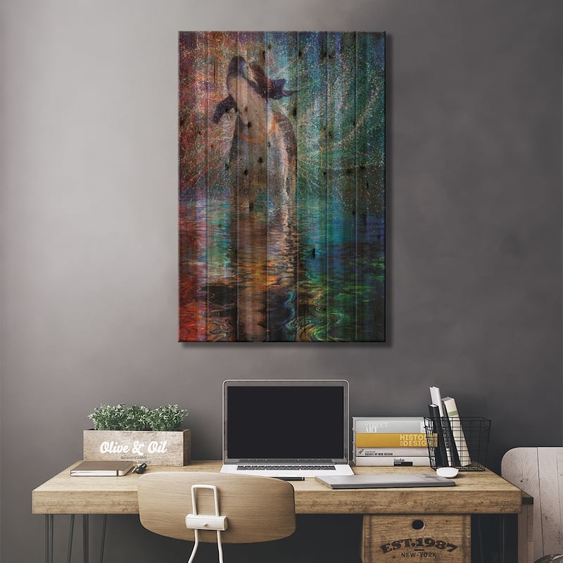 Canis Arcus Print On Wood by Iris Scott - Multi-Color