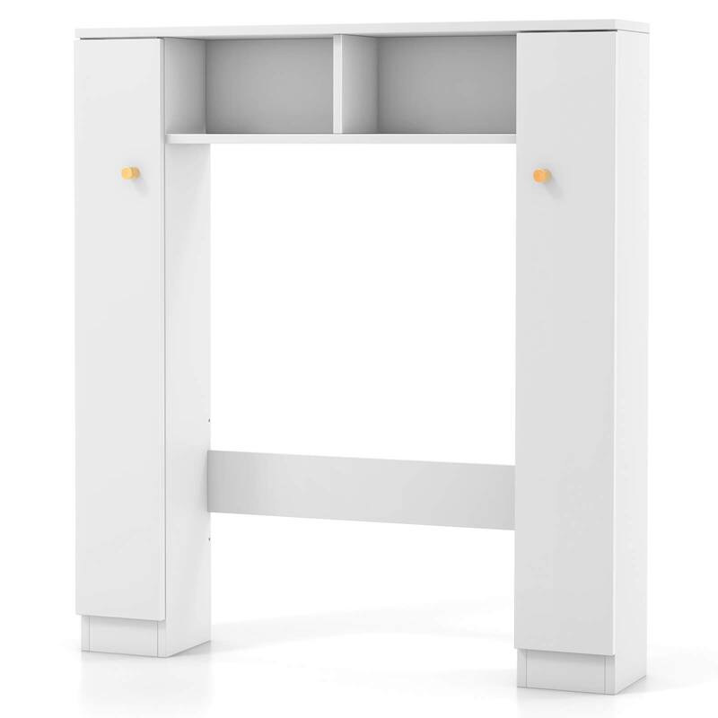 Over Toilet Storage Cabinet with Shelves and Double Door Cabinets