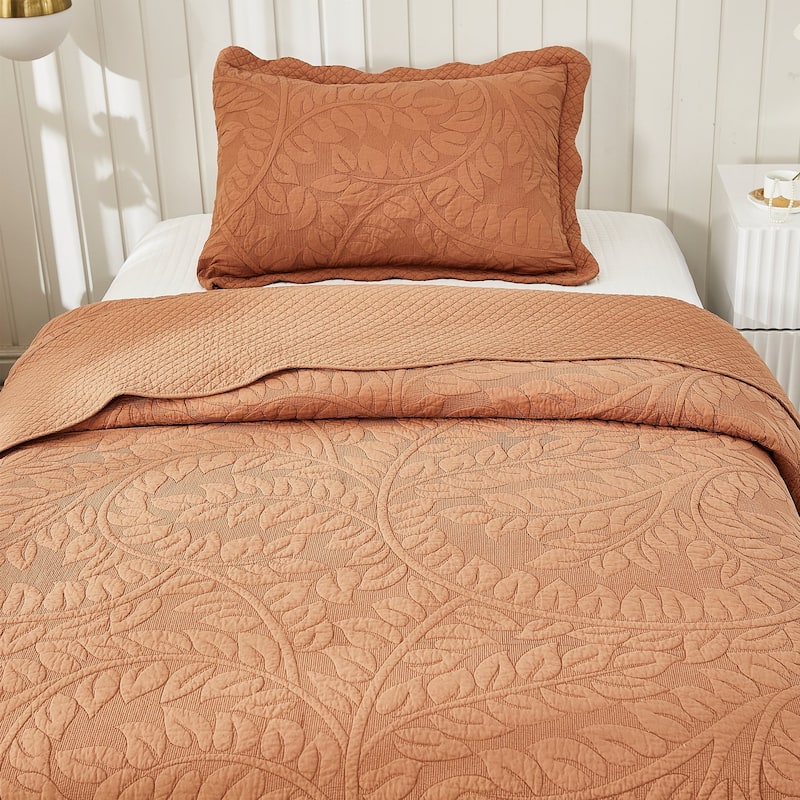 MarCielo 3 Piece Cotton Oversized Bedspread Quilt Set Tmonica
