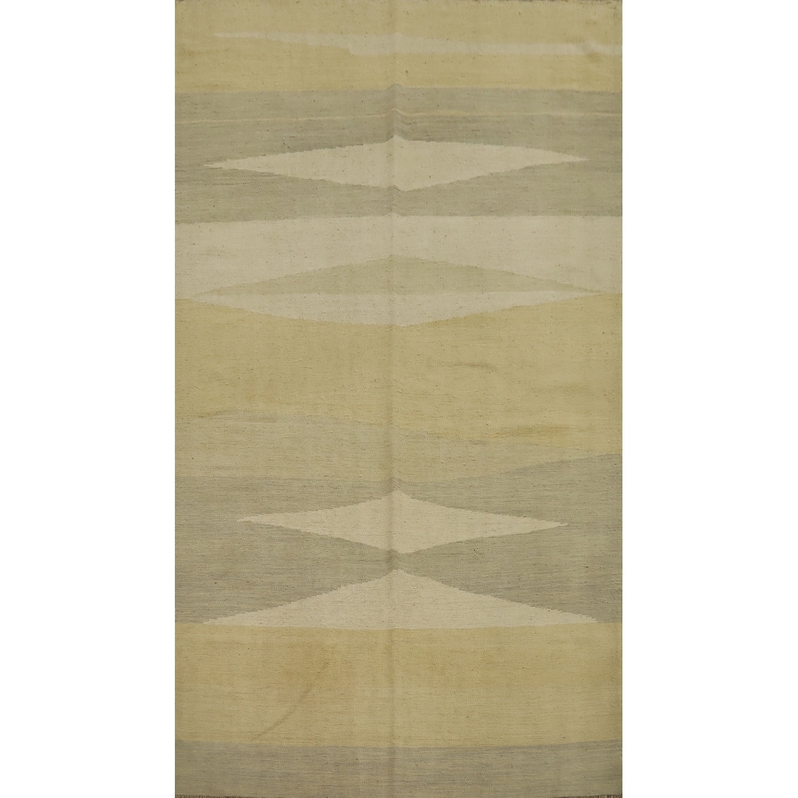 Hand Woven Oriental 100% Wool Carpet Southwestern Tribal Yellow & Gold Kilim Area Rug - 7' 10'' X 4' 10''