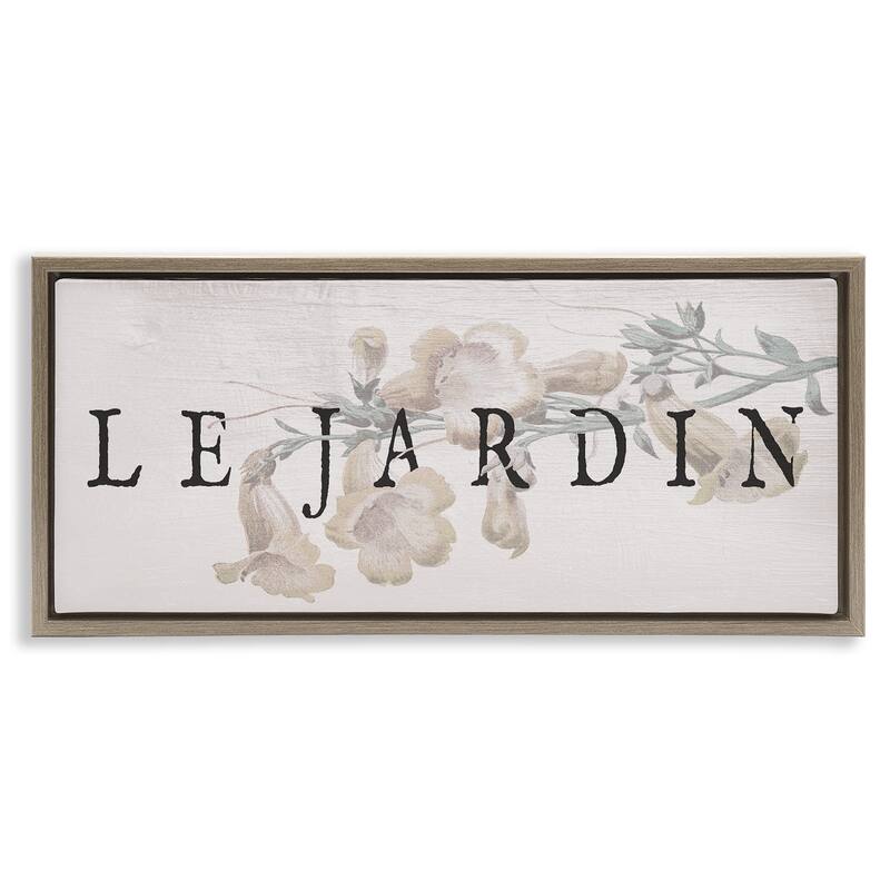Stupell Vintage French Garden Framed Floater Canvas Wall Art Design By Lil' Rue - 25 x 11 - Brown
