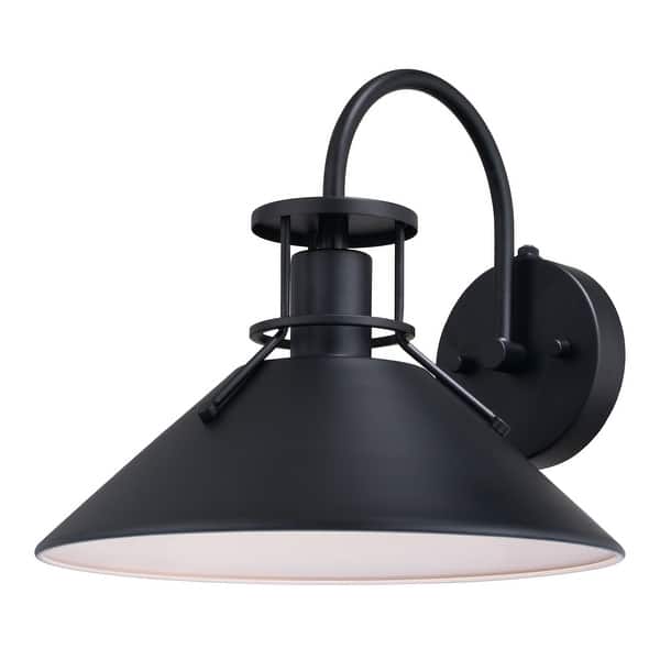 slide 2 of 11, Vaxcel Lighting T0748 Canton 11" Tall Outdoor Wall Sconce Matte Black / White