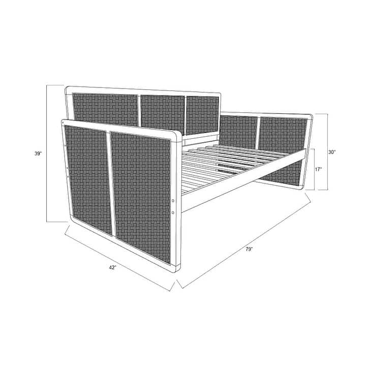Somette Abaco Daybed with Pop-Up in Honey Includes Mattresses