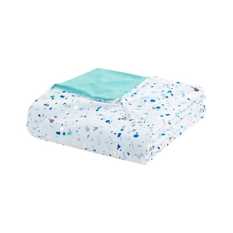 Intelligent Design Lara Metallic Printed and Pintucked Duvet Cover Set