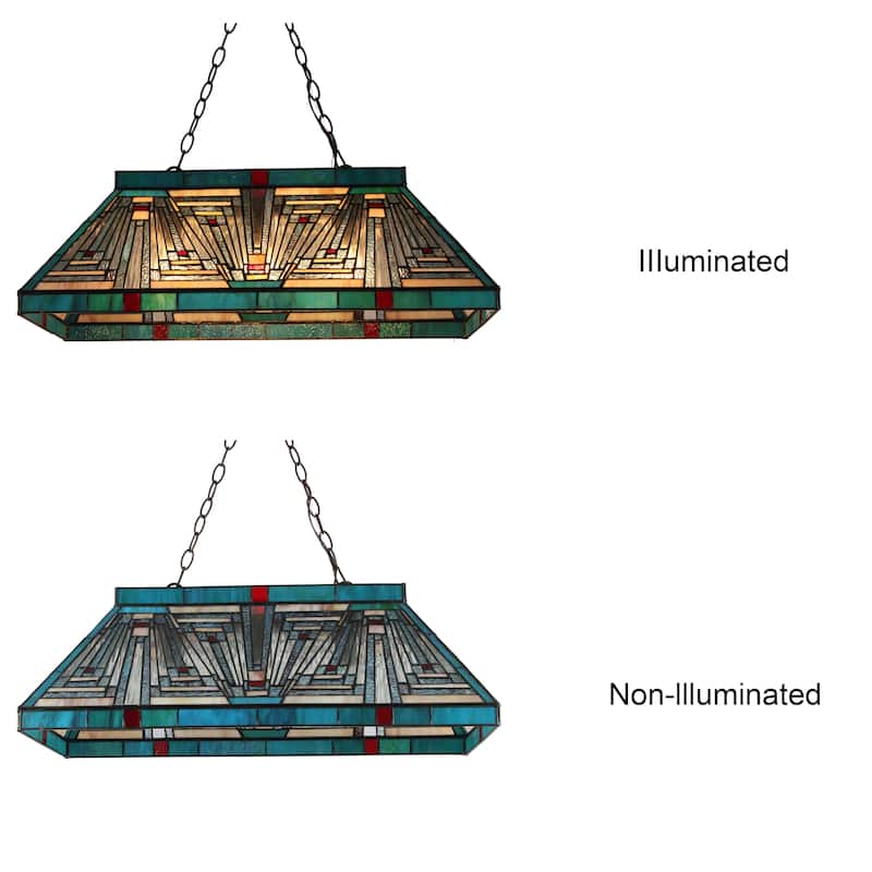 Tiffany Style Mission Design 3-light Linear Island Fixture