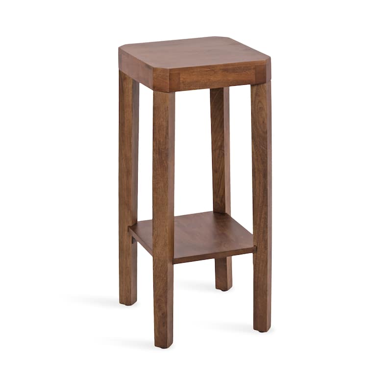 Kate and Laurel Talcott Square Drink Table - 12x12x28 - Walnut Brown