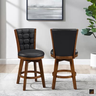 Lantana Faux Leather Swivel Counter Height Chair (Set of 2)