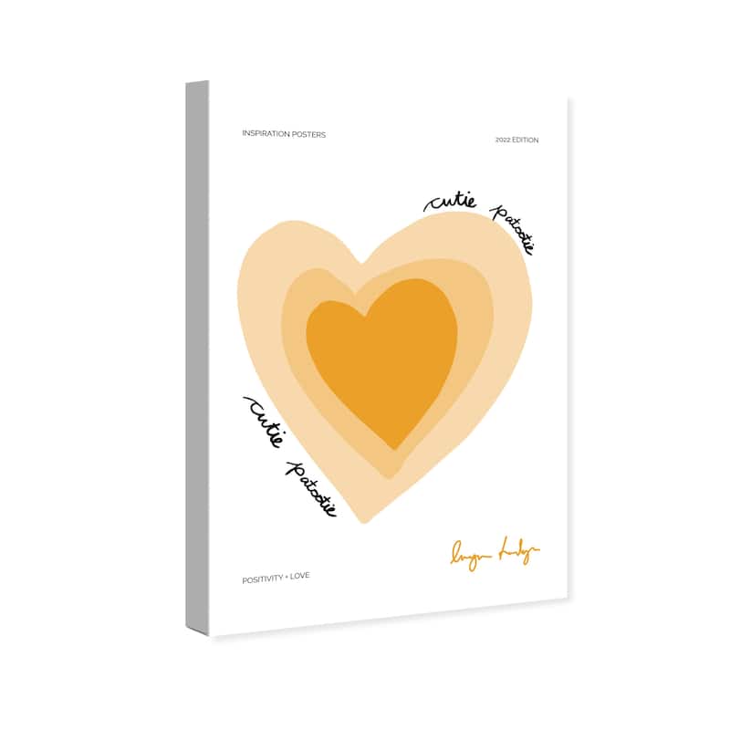 Wynwood Studio Canvas Typography and Quotes Cutie Patootie Orange and Dark Yellow Modern & Contemporary Wall Art Canvas Print