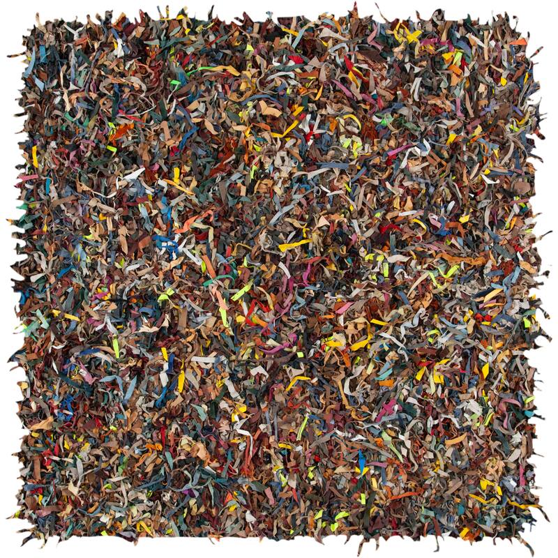 SAFAVIEH Handmade Leather Shag Carlijn Modern Decorative Rug