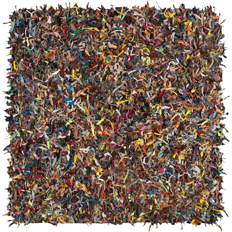SAFAVIEH Handmade Leather Shag Carlijn Modern Leather Rug