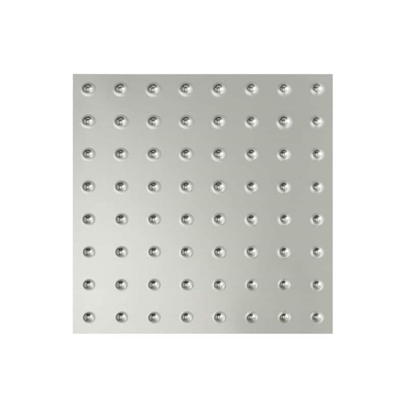 FASÄDE Minidome Decorative Vinyl 2ft x 2ft Lay in Ceiling Panel in Brushed Aluminum (5 Pack) - 12in x 12in Sample - Brushed Aluminum
