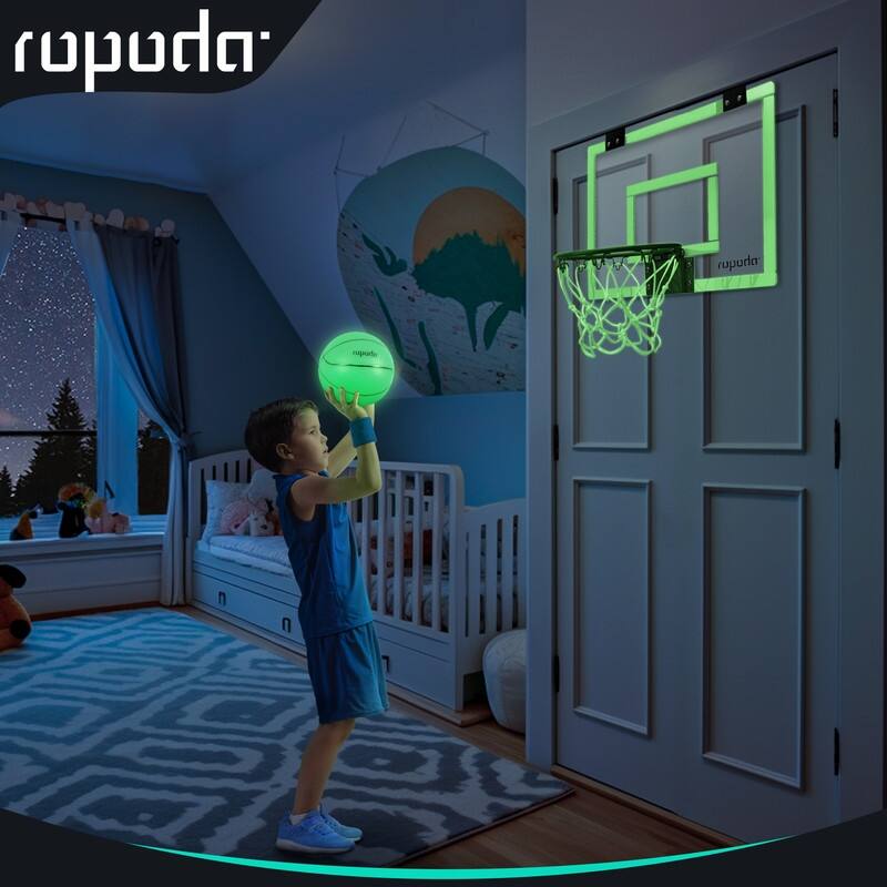Mini Indoor Basketball Hoop Backboards for Teens & Adults, Mini Hoop for Kids with 4 Balls & Pump