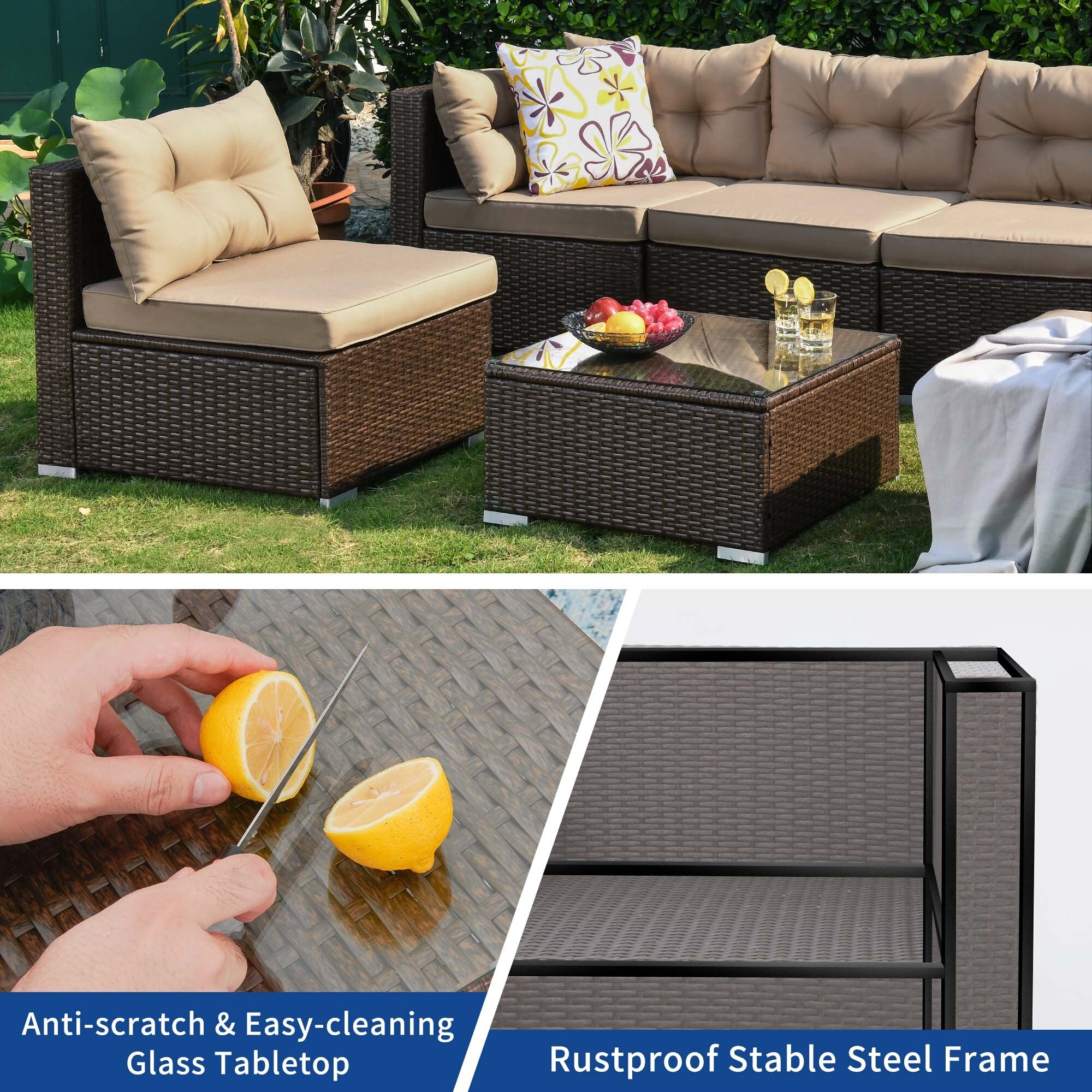 Mazie 7 piece rattan sale