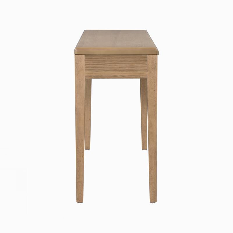 Elegant Console Table with Oak Veneer,Light Luxury Entryway Table with 3 Drawers