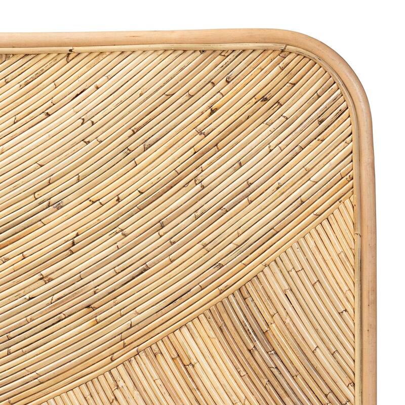 Rattan Headboard Boho Modern Wall Decor 59.4" Natural Brown Bedroom Accent