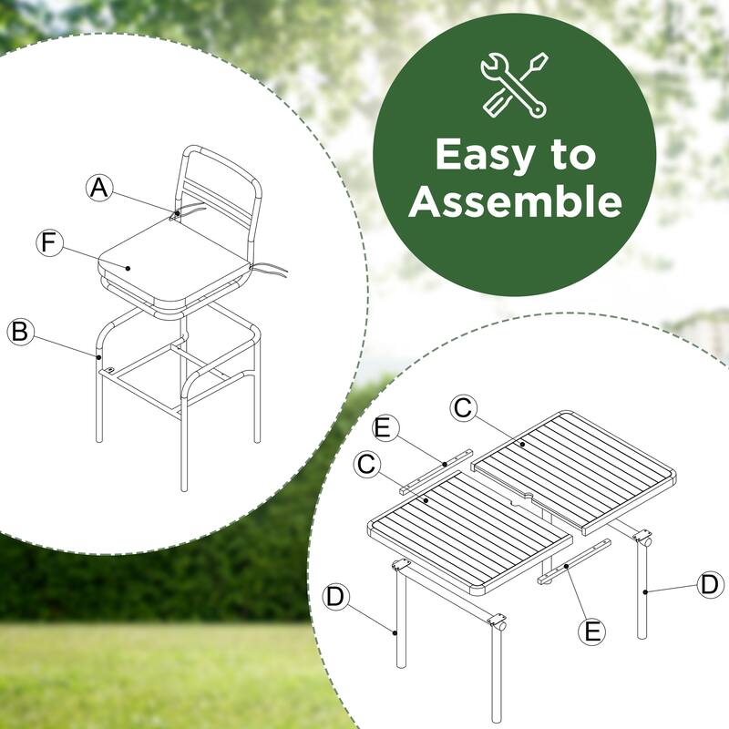 7 Pieces Patio Dining Set, Iron Frame, Outdoor Wicker Dining Table and 6 Chairs Set Umbrella Hole and Removable Cushions