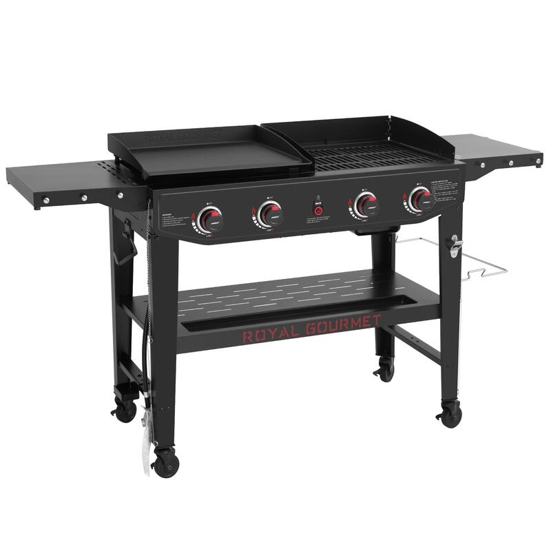 Royal Gourmet 4-Burner Gas Grill and Griddle Combo Black