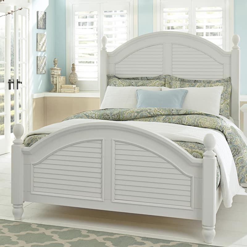 Summer House I Oyster White Poster Bed - King or Queen Option - King